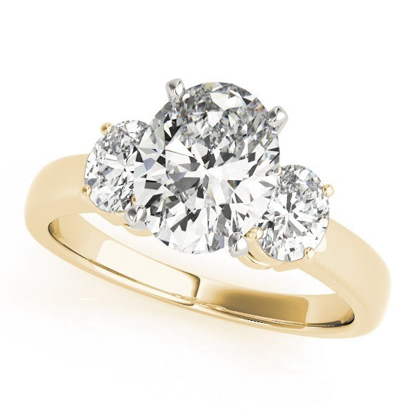 18k White gold Oval cut Trilogy Engagement Ring – 2Ct DE/VS Lab Grown Diamonds