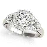 Lab Grown Round Cut Diamond Halo Engagement Ring