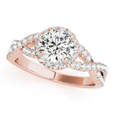 Lab Grown Round Diamond Halo Engagement Ring