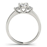 Lab Grown Oval Cut Diamond Trilogy Engagement Ring Platinum