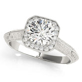 Lab Grown Round Diamond Halo Engagement Ring