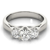 Lab Grown Diamond 3 Stone Engagement Ring Platinum DE/VS 2CT