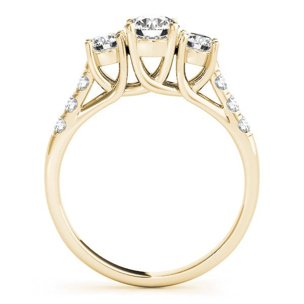 Lab Grown Round Cut Diamond 3-Stone Engagement Ring In DE/VS 0.50Ct To 2.00Ct