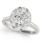 Lab Grown Round Diamond Halo Engagement Ring