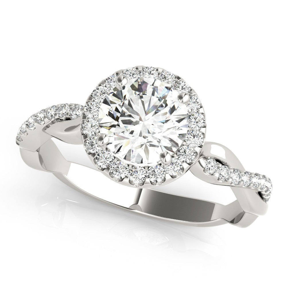 Lab-Grown Diamond Halo Engagement Ring in Platinum