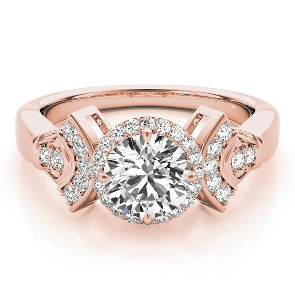 Lab Grown Round Diamond Halo Engagement Ring