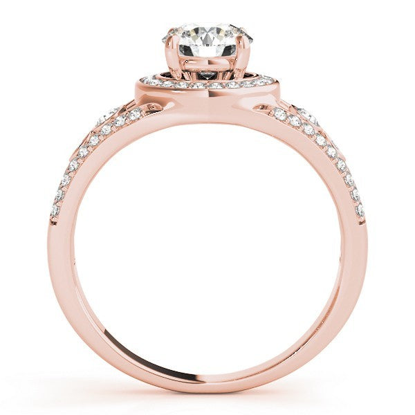 Lab Grown Round Diamond Halo Engagement Ring