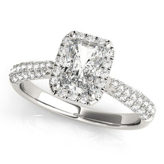 Lab Grown Emarald Diamond Halo Engagement