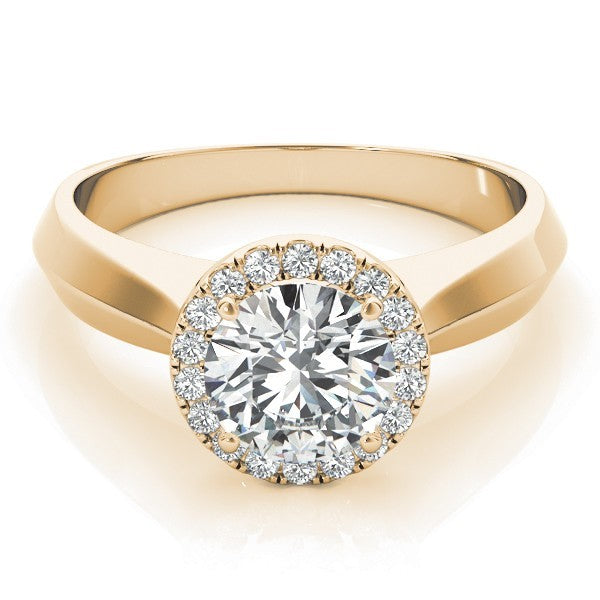 Lab-Grown Diamond Halo Engagement Ring in 18K Yellow Gold