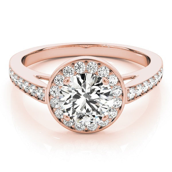 Lab Grown Round Diamond Halo Engagement Ring