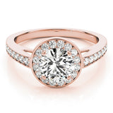 Lab Grown Round Diamond Halo Engagement Ring