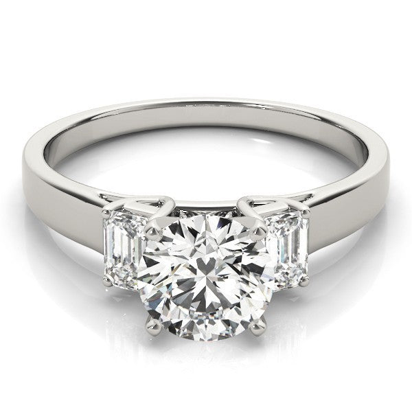 Platinum Lab Grown Round Cut Diamond Trilogy Engagement Ring In 2.00ct DE/VS