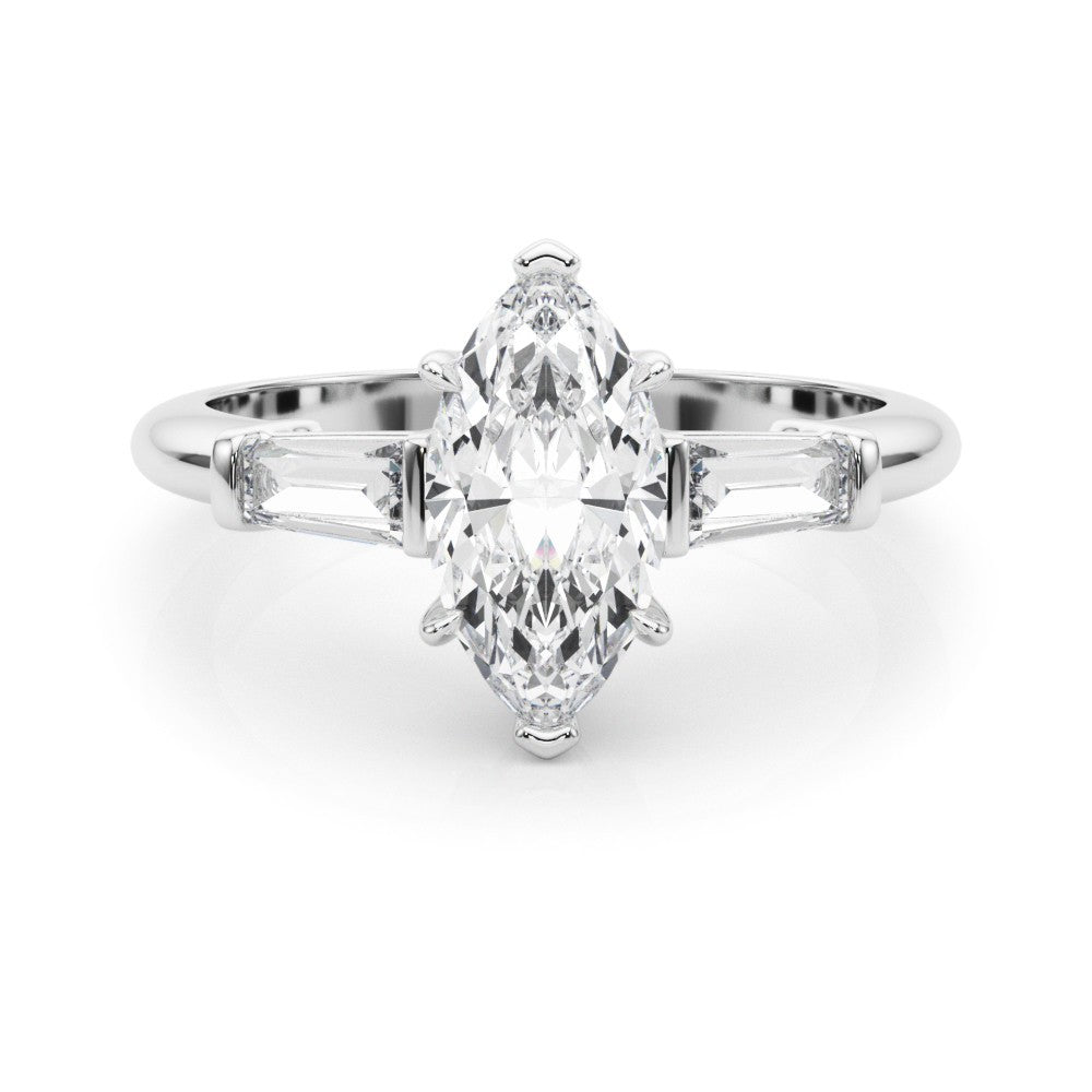 Lab-Grown Marquise Cut Diamond 3 Stone Engagement Ring