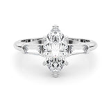 Lab-Grown Marquise Cut Diamond 3 Stone Engagement Ring