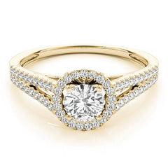 Lab Grown Round Cut Diamond Halo Engagement Ring