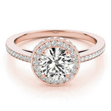 Lab Grown Round Diamond Halo Engagement Ring