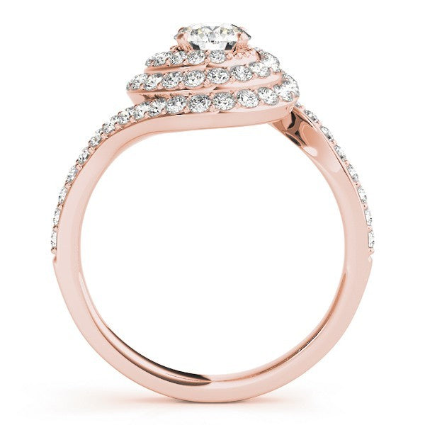 Lab Grown Round Cut Diamond Halo Engagement Ring
