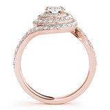 Lab Grown Round Cut Diamond Halo Engagement Ring