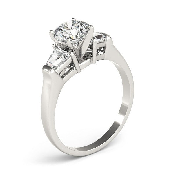Lab-Grown Round Cut Diamond 3 Stone Engagement Ring In 18K White Gold 2.00Ct DE/VS