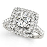 Lab Grown Round Cut Diamond Halo Engagement Ring