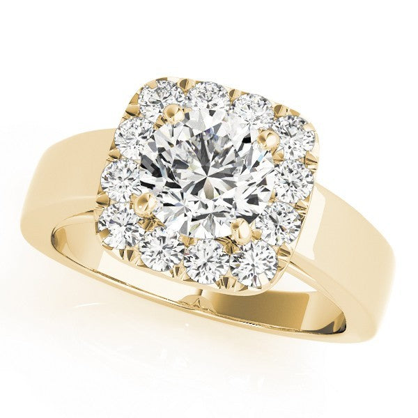Lab Grown Round Cut Diamond Halo Engagement Ring