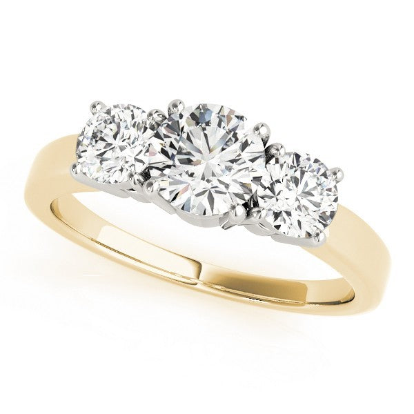 0.50Ct - 2.00Ct DE/VS Lab Grown Round Diamond Trilogy Engagement Ring Platinum