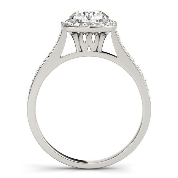 Lab Grown Round Diamond Halo Engagement Ring