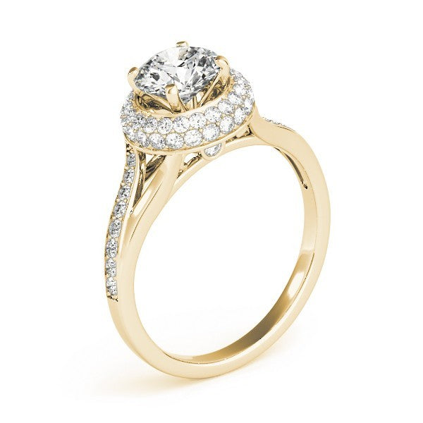 Lab Grown Round Diamond Halo Engagement Ring
