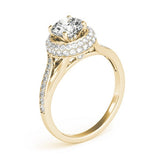 Lab Grown Round Diamond Halo Engagement Ring