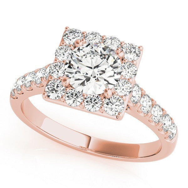 2.00Ct DE/VS Lab Grown Round Diamond Halo Engagement Ring in Platinum