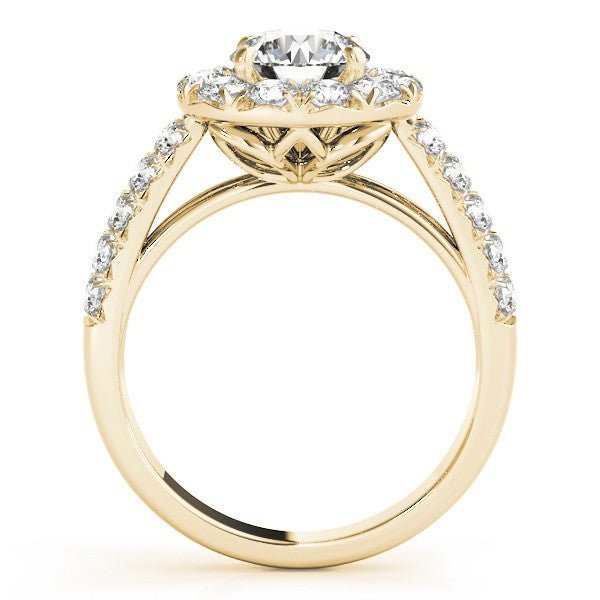 Lab Grown Round Diamond Halo Engagement Ring