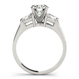 Lab-Grown Round Cut Diamond 3 Stone Engagement Ring In 18K White Gold 2.00Ct DE/VS