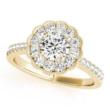Lab Grown Round Diamond Halo Engagement Ring