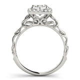 Lab Grown Round Cut Diamond 2.00Ct DE/VS Halo Engagement Ring