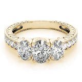 Oval Cut Trilogy Engagement Ring