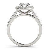 Lab Grown Round Cut Diamond Halo Engagement Ring