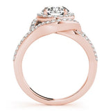 Lab Grown Round Cut Diamond Halo Engagement Ring