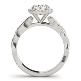 Lab Grown Round Cut Diamond Halo Engagement Ring For Women
