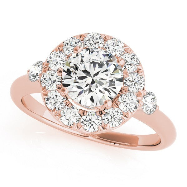 Lab Grown Round Diamond Halo Engagement Ring