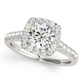 Lab Grown Round Diamond Halo Engagement Ring