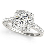 Lab Grown Round Diamond Halo Engagement Ring