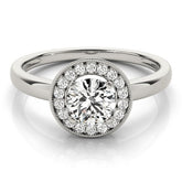 Lab Grown Round Diamond Halo Engagement Ring