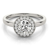 Lab Grown Round Diamond Halo Engagement Ring