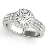 2.00Ct DE/VS Lab Grown Round Cut Diamond Halo Engagement Ring Platinum