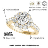 Lab Grown Round Diamond Halo Engagement Ring