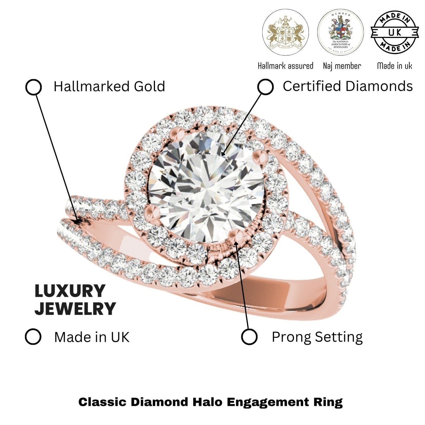 Lab-Grown Diamond Halo Engagement Ring