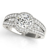 Lab Grown Round Diamond Halo Engagement Ring