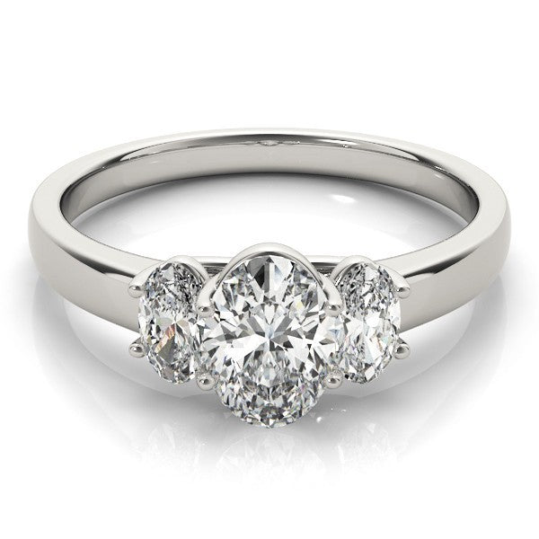 Luxury! DE/VS 2.00CT Lab Grown Oval Cut Diamond Trilogy Engagement Ring Platinum