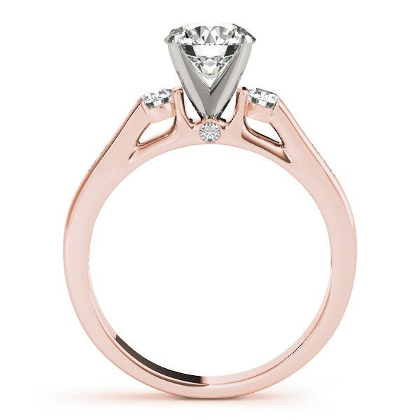 Lab Grown Round Cut Diamond Trilogy Engagement Ring Platinum