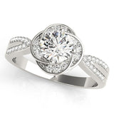 Lab Grown Round Diamond Halo Engagement Ring